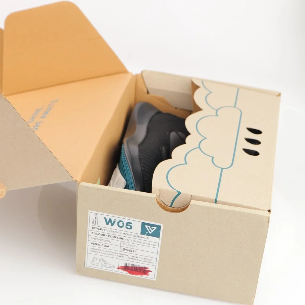 Vessi Womens Everyday Move Sneaker Size 5 Waterproof Black Lace Up Comfort Shoes